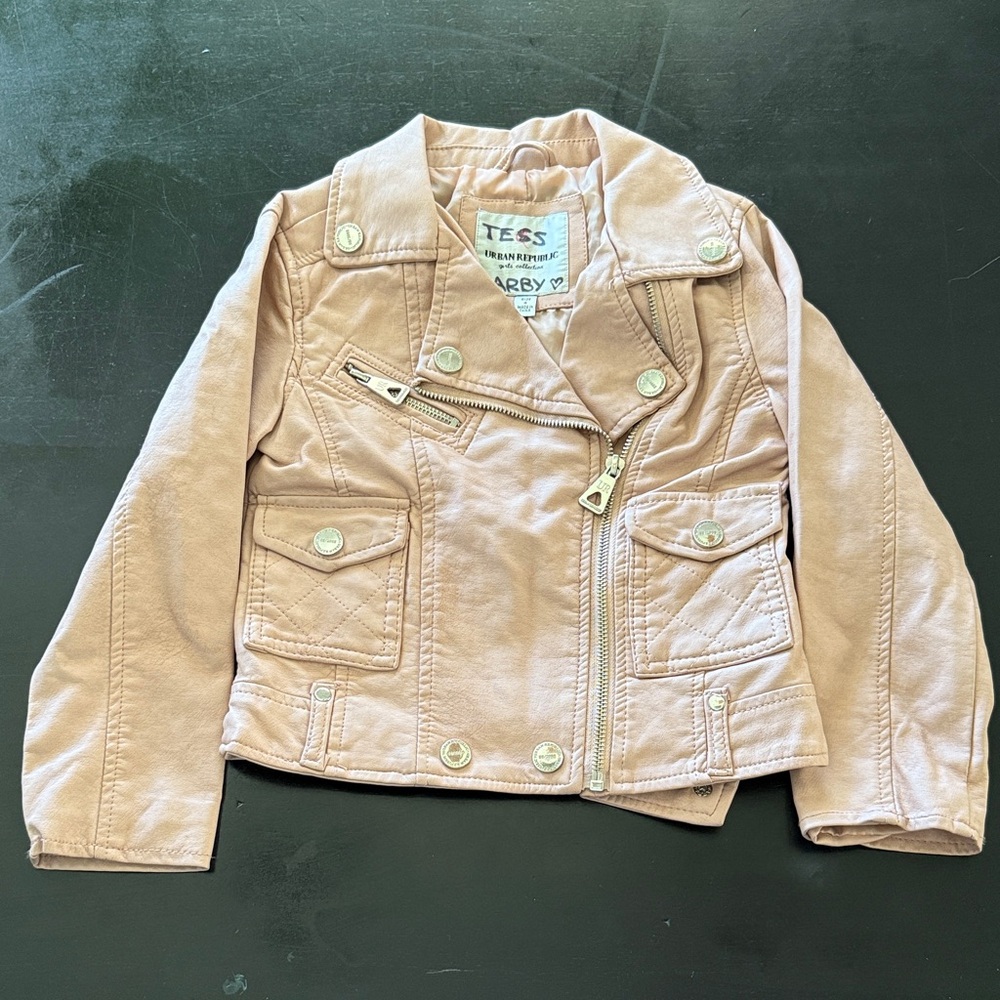 Girls Pink Moto Jacket